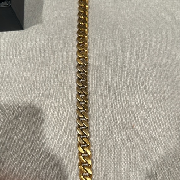 YSL SAINT LAURENT CUBAN LINK TRICOLOR CHAIN EUC - Picture 7 of 9